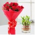 Red Roses n Lucky Bamboo 