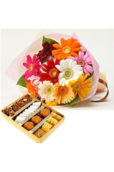 Mix Gerberas n Sweets Combo
