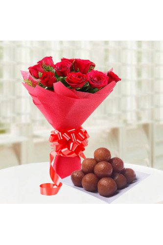 Roses n Gulab Jamoon Combo