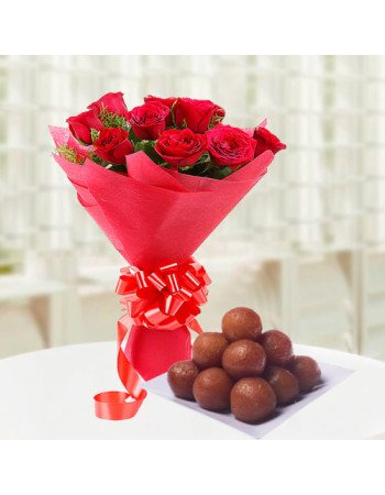 Roses n Gulab Jamoon Combo
