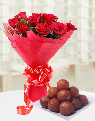 Roses n Gulab Jamoon Combo