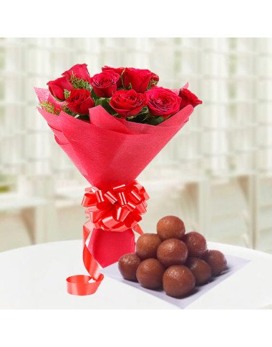 Roses n Gulab Jamoon Combo