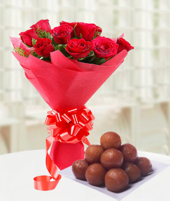 Roses n Gulab Jamoon Combo Roses n Gulab Jamoon Combo