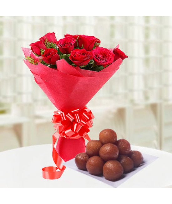 Roses n Gulab Jamoon Combo