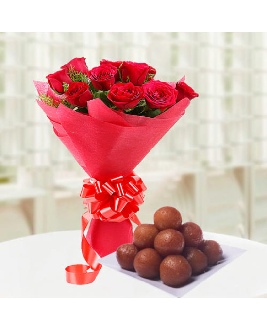 Roses n Gulab Jamoon Combo