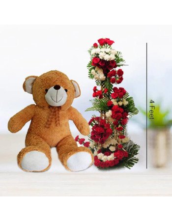 Tall Arrangement with Big Teddy