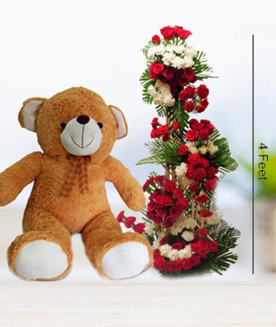 Tall Arrangement with Big Teddy