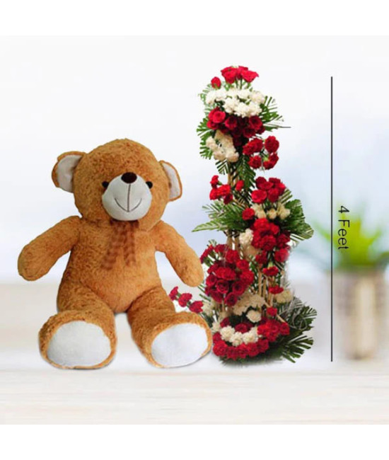 Tall Arrangement with Big Teddy