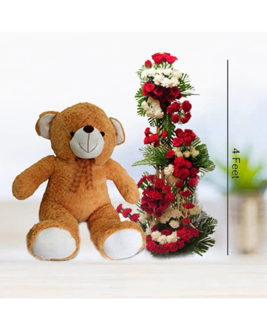 Tall Arrangement with Big Teddy