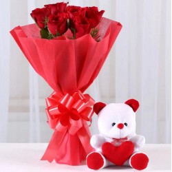 Roses n Teddy Bear Combo