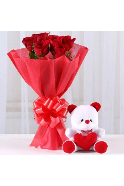 Roses n Teddy Bear Combo