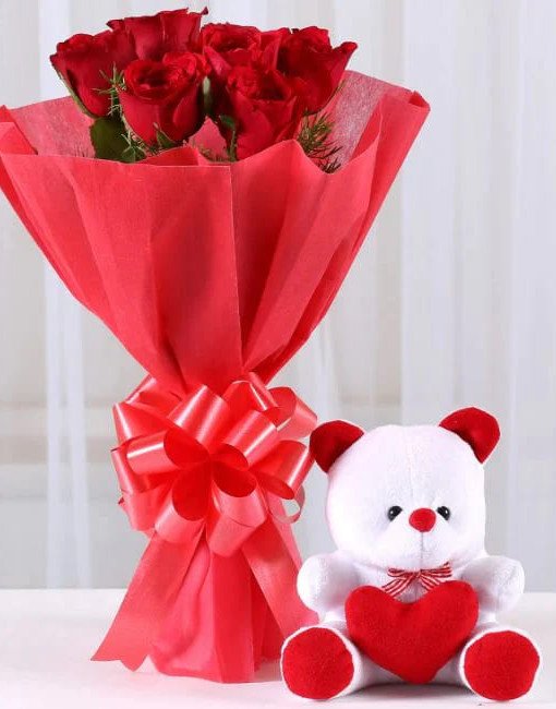 Roses n Teddy Bear Combo