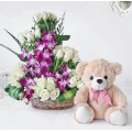 Flowers n Teddy Combo
