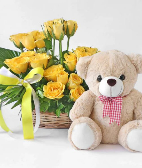 Yellow Roses n Teddy Combo Yellow Roses n Teddy Combo