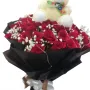 Premium Red Roses Bouquet with Teddy Bear