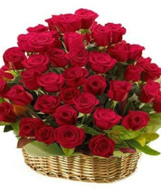 60 red roses round basket 60 red roses round basket