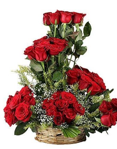 Be Happy - 40 Roses With Basket
