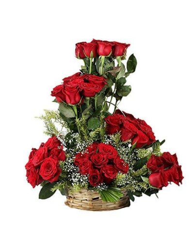 Be Happy - 40 Roses With Basket