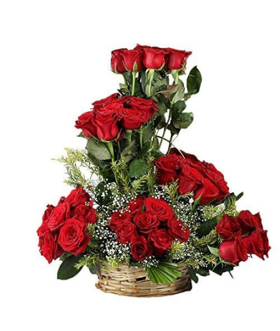 Be Happy - 40 Roses With Basket