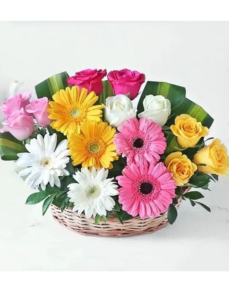 Beautiful Gerbera and Roses Flowers
