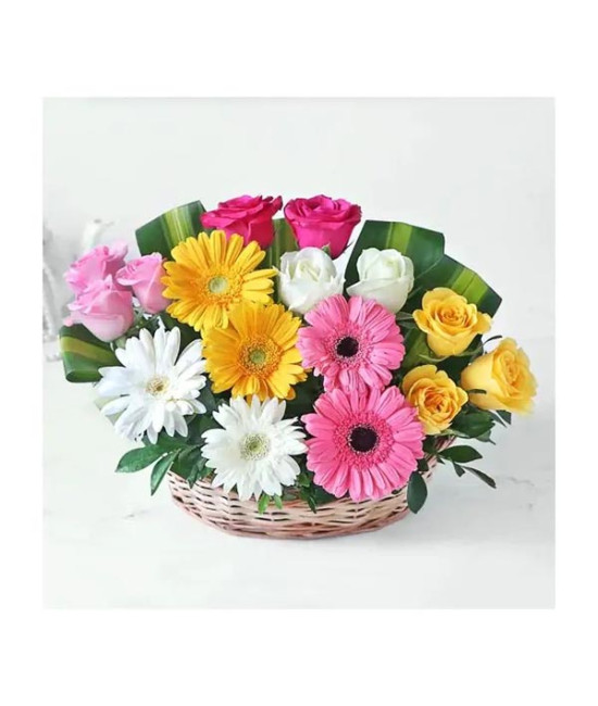 Beautiful Gerbera and Roses Flowers
