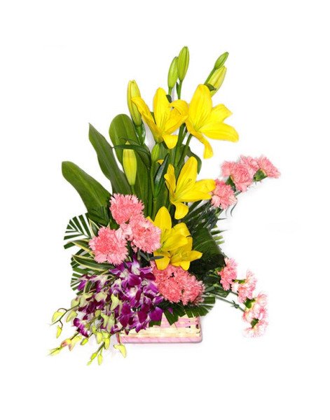 Beautiful Mixed Flowers Basket