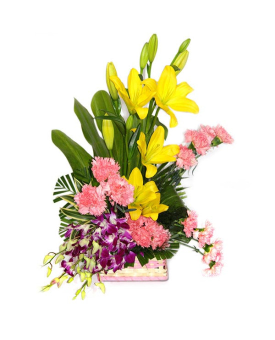 Beautiful Mixed Flowers Basket