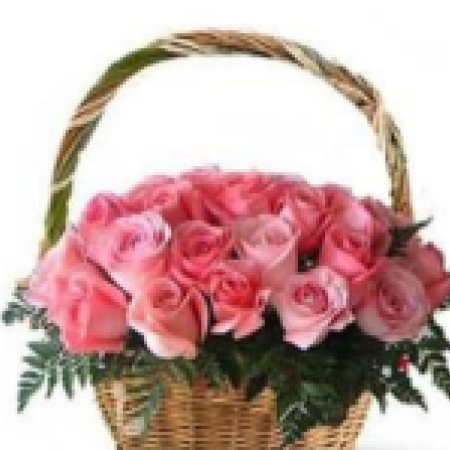 Elegant Basket Of Love - Pink Flower Wedding Bouquet