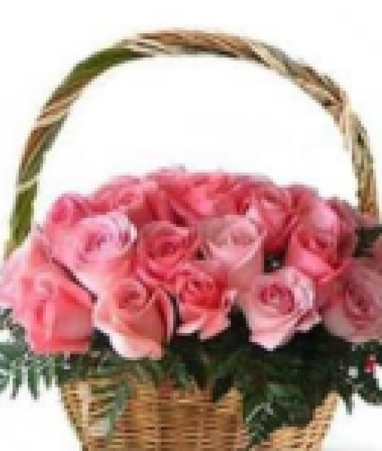 Elegant Basket Of Love - Pink Flower Wedding Bouquet Elegant Basket Of Love - Pink Flower Wedding Bouquet