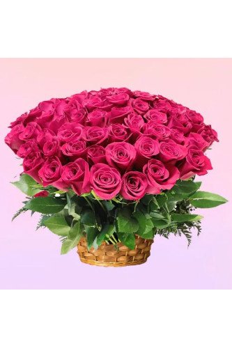 Impressive Basket of Pink Innocence Roses