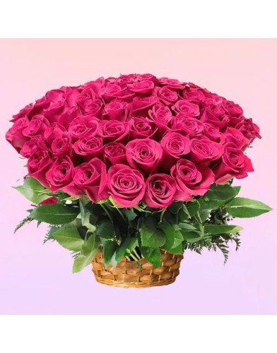 Impressive Basket of Pink Innocence Roses