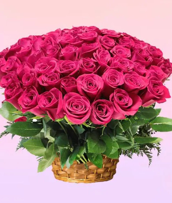 Impressive Basket of Pink Innocence Roses Impressive Basket of Pink Innocence Roses