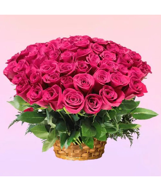 Impressive Basket of Pink Innocence Roses