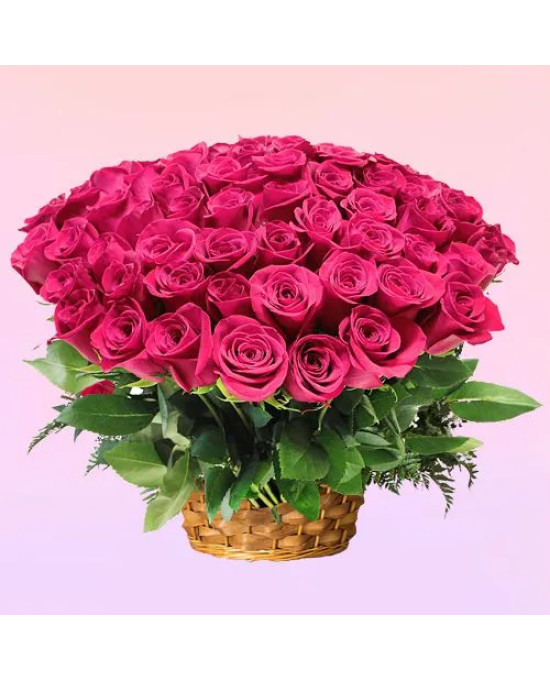 Impressive Basket of Pink Innocence Roses