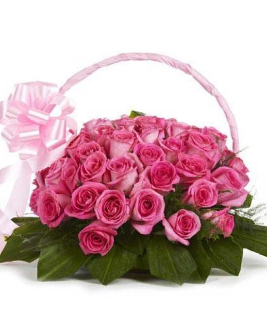 Pink Passion Basket - 20 Pink Roses Pink Passion Basket - 20 Pink Roses