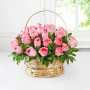 Pink Roses Basket