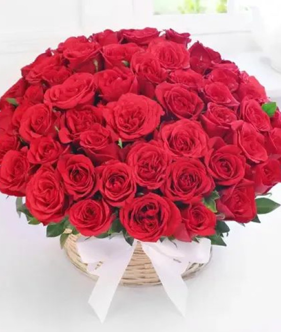Red Roses Basket Arrangement Red Roses Basket Arrangement