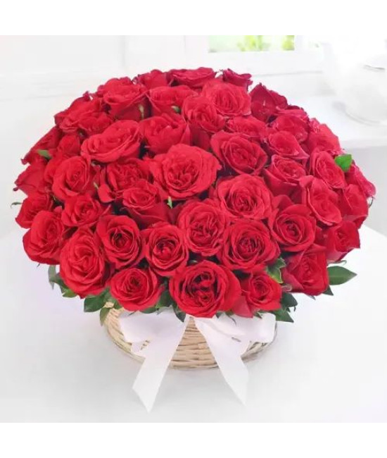 Red Roses Basket Arrangement
