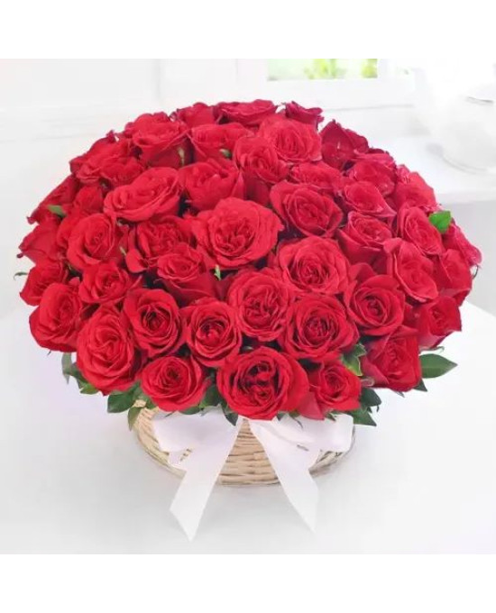 Red Roses Basket Arrangement