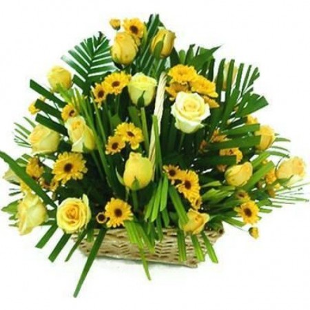 Roses Chrysanthemums Basket