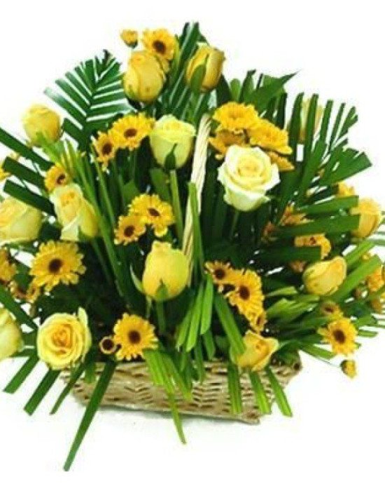 Roses Chrysanthemums Basket