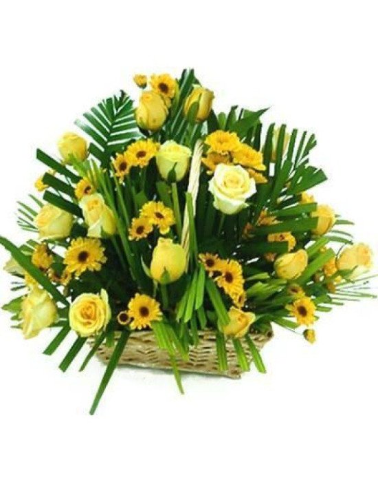 Roses Chrysanthemums Basket