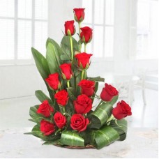 15 Red Roses Basket