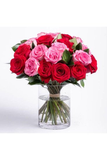 Red & Pink Roses Vase 