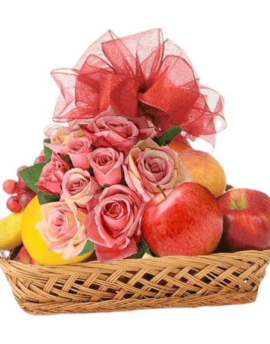 Rose Bloom Fresh Fruit Basket