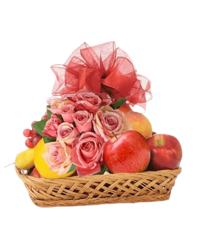 Rose Bloom Fresh Fruit Basket