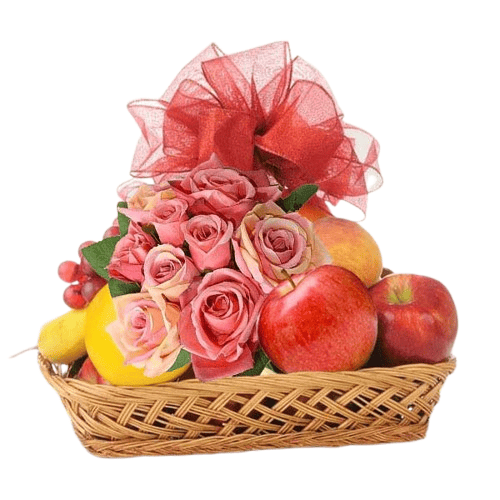 Rose Bloom Fresh Fruit Basket