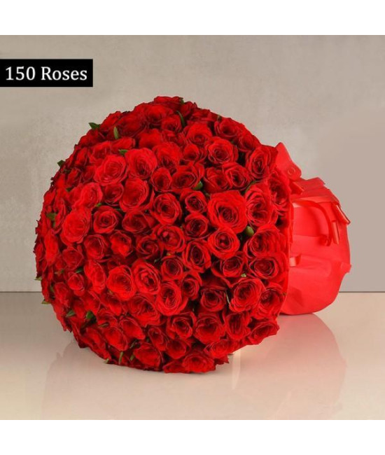 150 Red Rose Bouquet For Valentine's Day