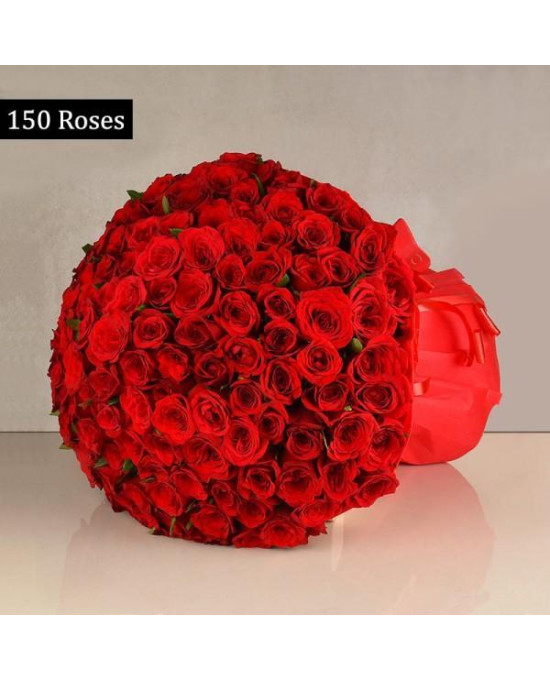150 Red Rose Bouquet For Valentine's Day