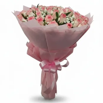 20 Dual Pink Roses Hand Bouquet